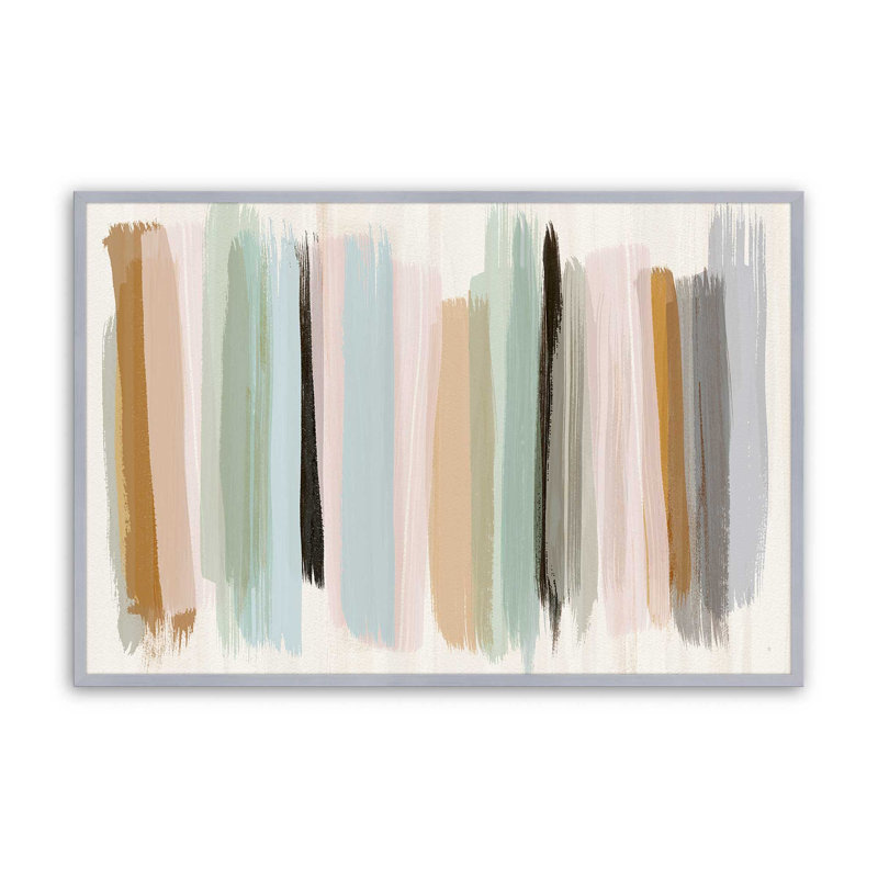 Imprimé panache pastel, H 9,25 po x l 11,25 po x P 1,25 po, Papier avec cadre photo simple en chrome poli