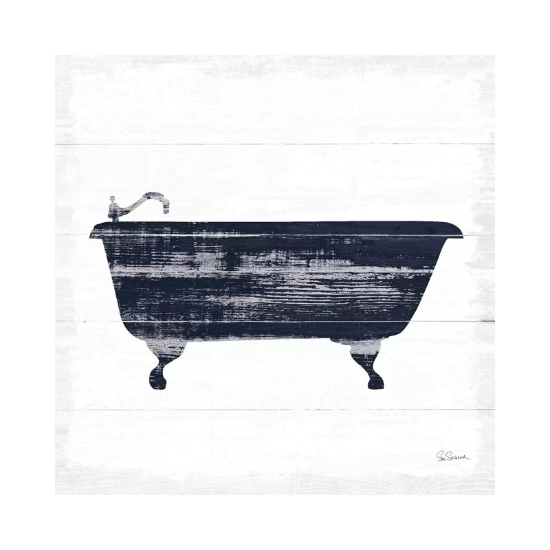 Shiplap Bath I Navy by Sue Schlabach - Wrapped Canvas Gallery-Wrapped Canvas Giclée, 66.04 cm H x 66.04 cm W x 1.91 cm D