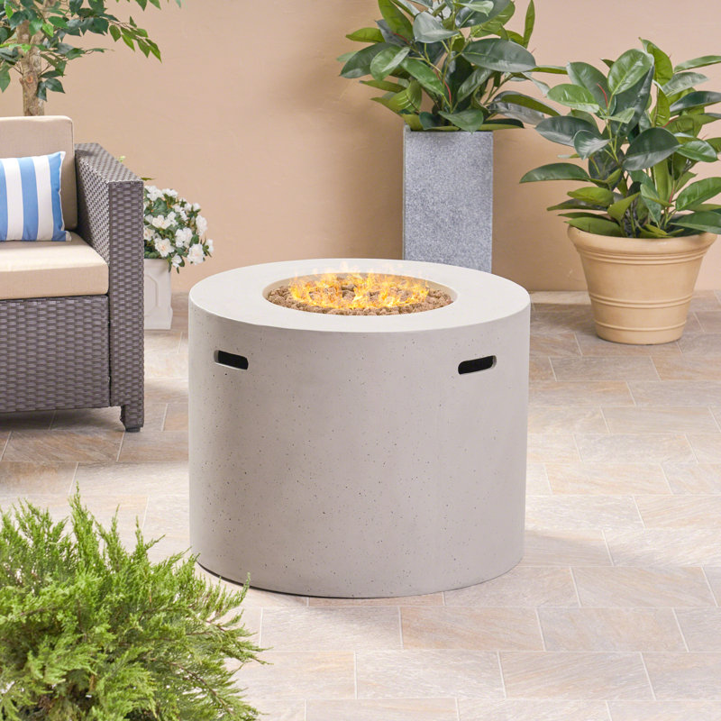 Foyer circulaire Mgo - 40 000 BTU, Gris clair, H 24,5 po x l 31,1 po x P 31,1 po