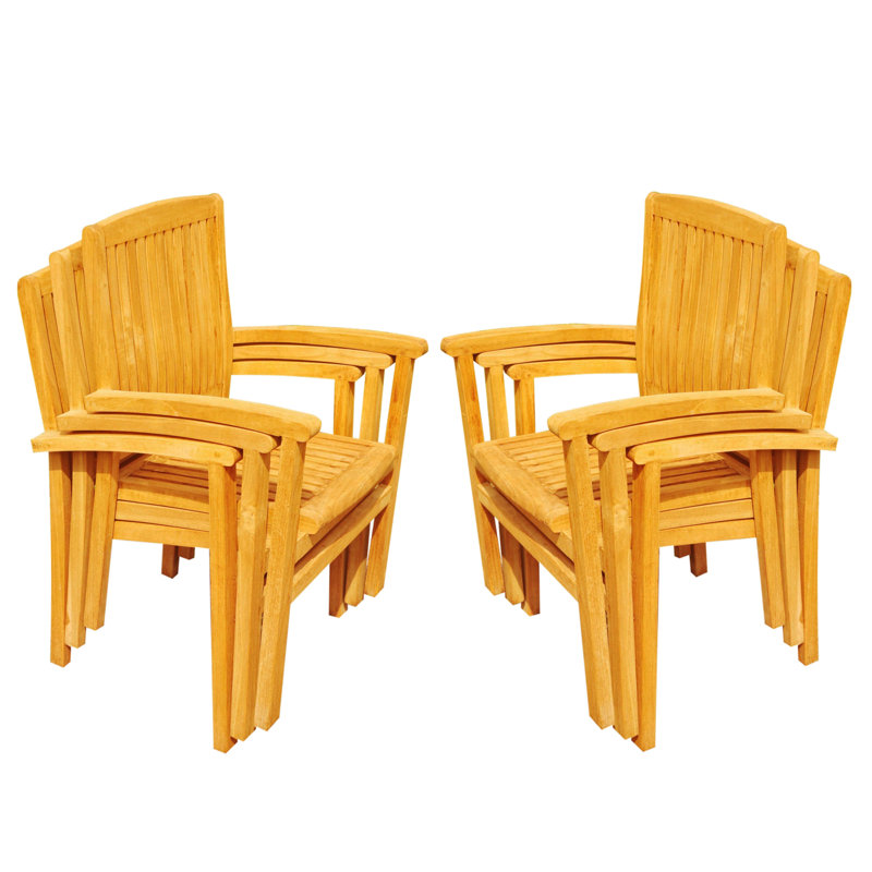 Mastropietro 6 - Person Teak Wood Patio Dining Set with Rectangular Table