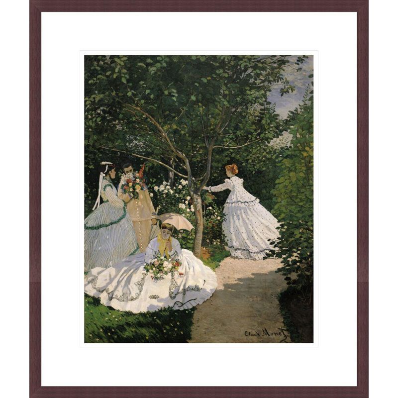 «Women in the Garden» par Claude Monet, impression giclée encadrée, H 20,82 po x l 17,75 po