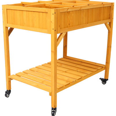 Jardinière surélevée mobile à 8 poches pour un jardin magnifique: avec roues verrouillables, tablette de rangement et capacité de drainage adéquate