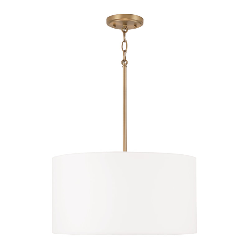 Luminaire suspendu tambour 3 lumières Alan, Laiton vieilli