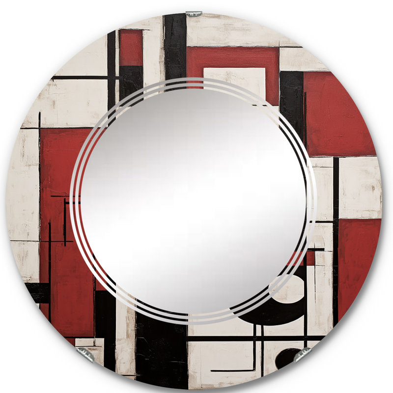 Kapalua - Miroir mural moderne rond, 24 po x 24 po