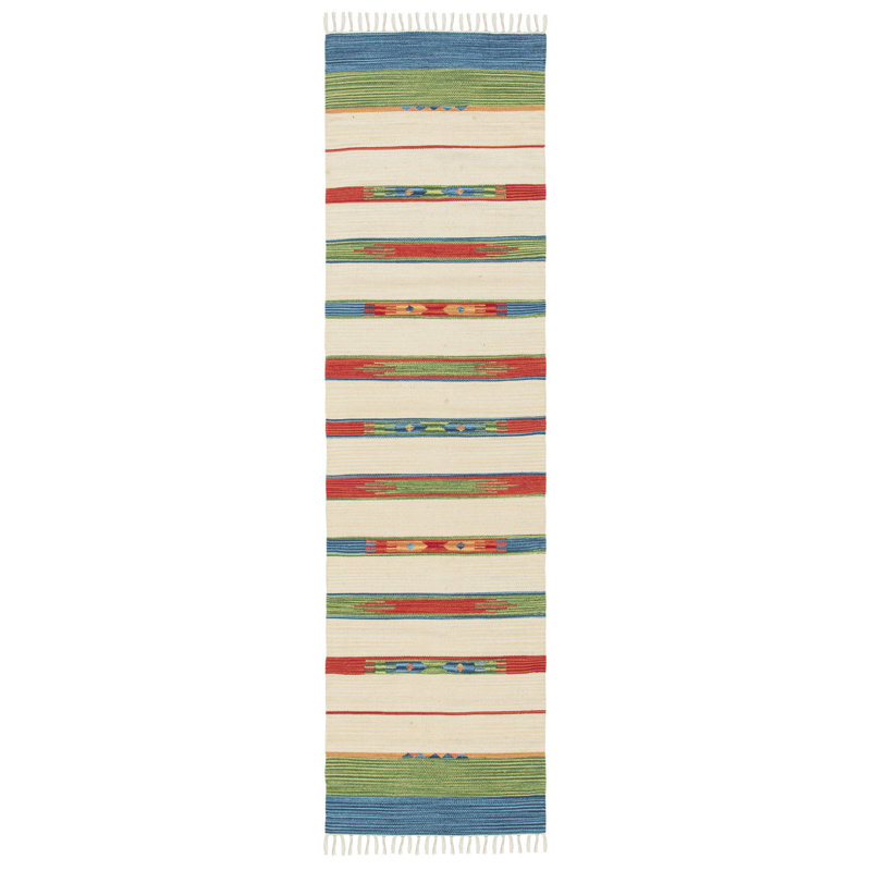 Barela Hand Woven Cotton Southwestern Rug, Runner 2'3" x 9'