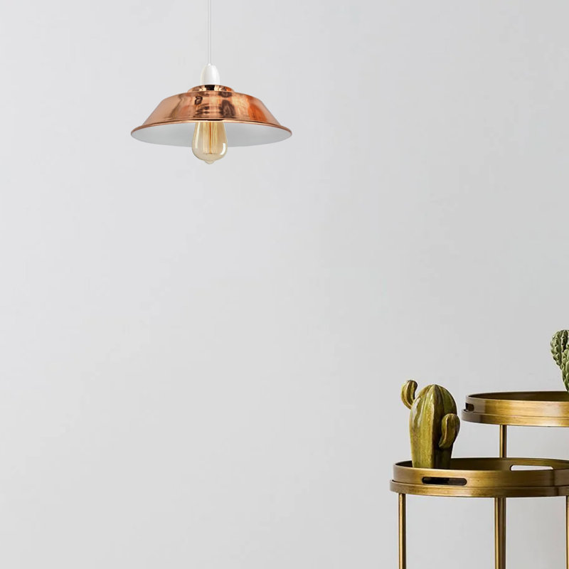Grasonville 10cm H Metal Bowl Lamp Shade ( Uno ), Orange