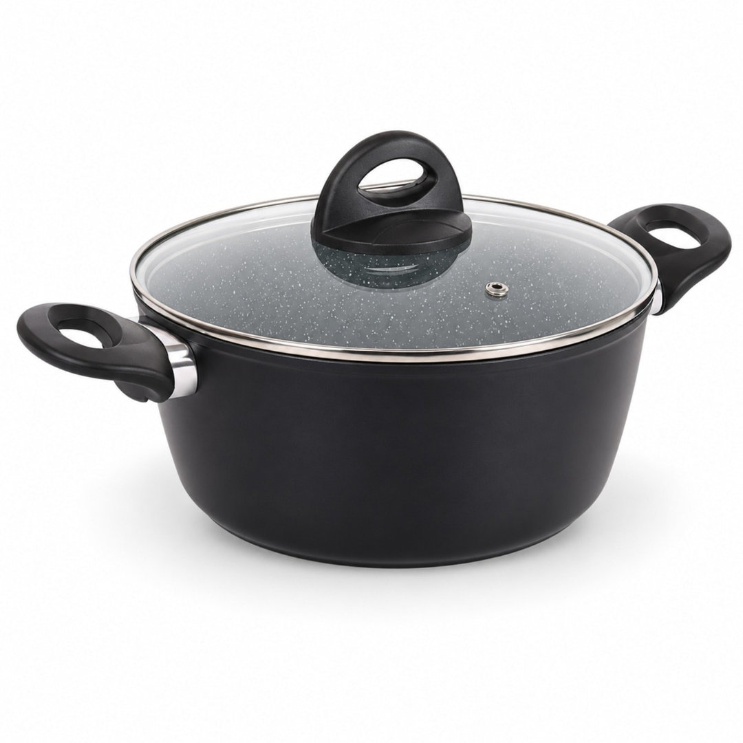 Urbn-Chef 22Cm Black Non-Stick Casserole Pot Lid - Image 2