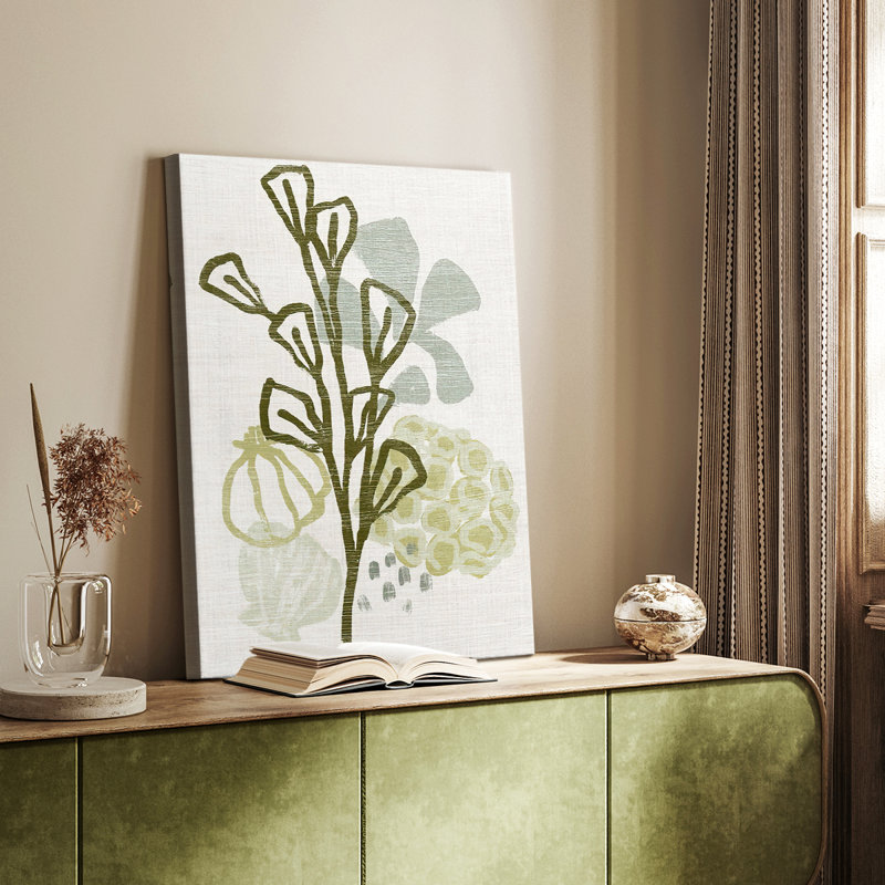 Coral Blockprint II - galerie sur mesure Cavas, H 18 po x l 12 po