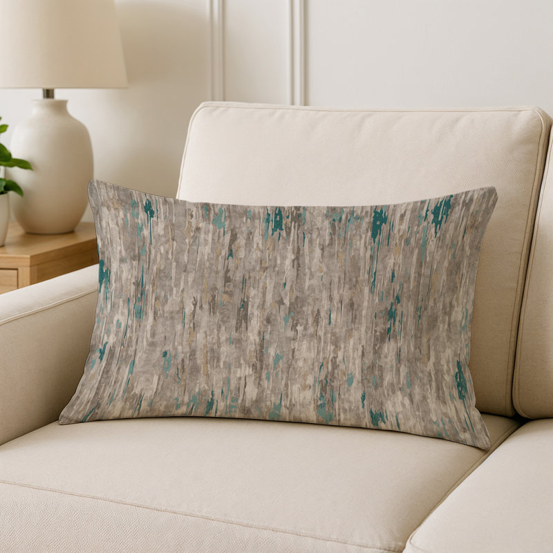 Coussin décoratif intérieur et extérieur Modern, Gris abstrait 8, Rectangle H 20 po x l 14 po