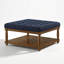 Grande table basse avec repose-pieds capitonné rembourré avec tablette en bois massif et repose-pieds