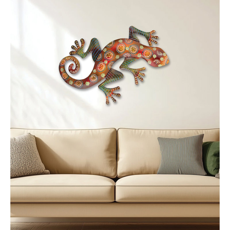 Décoration murale 24 po Maha Gecko, H 15,75 po x l 24,75 po x P 1,25 po, Copper