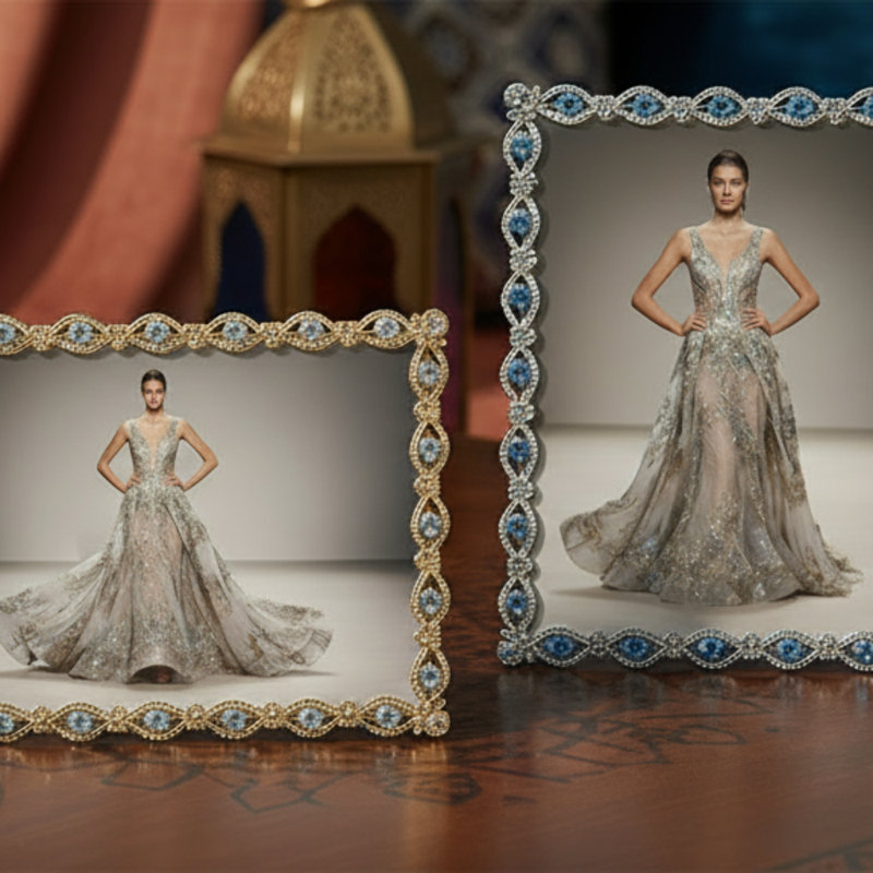 Evil Eye Metal Picture Frame, Gold