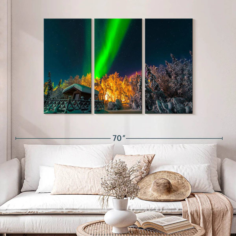 Alvord Wintry Lapland Northern Lights, H 32 po x l 50 po