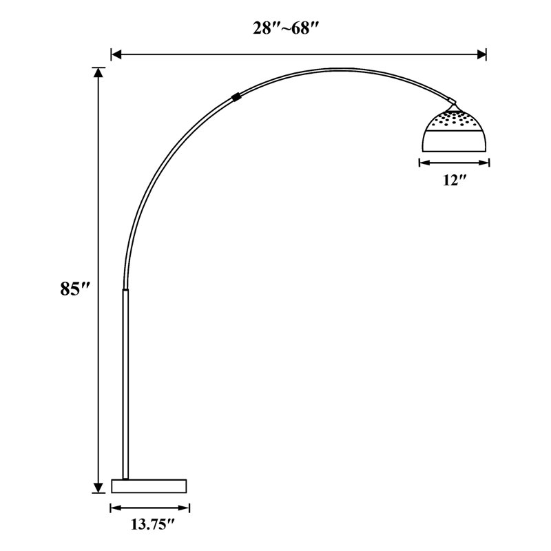 Lampe sur pied en chrome avec abat-jour dôme Krester