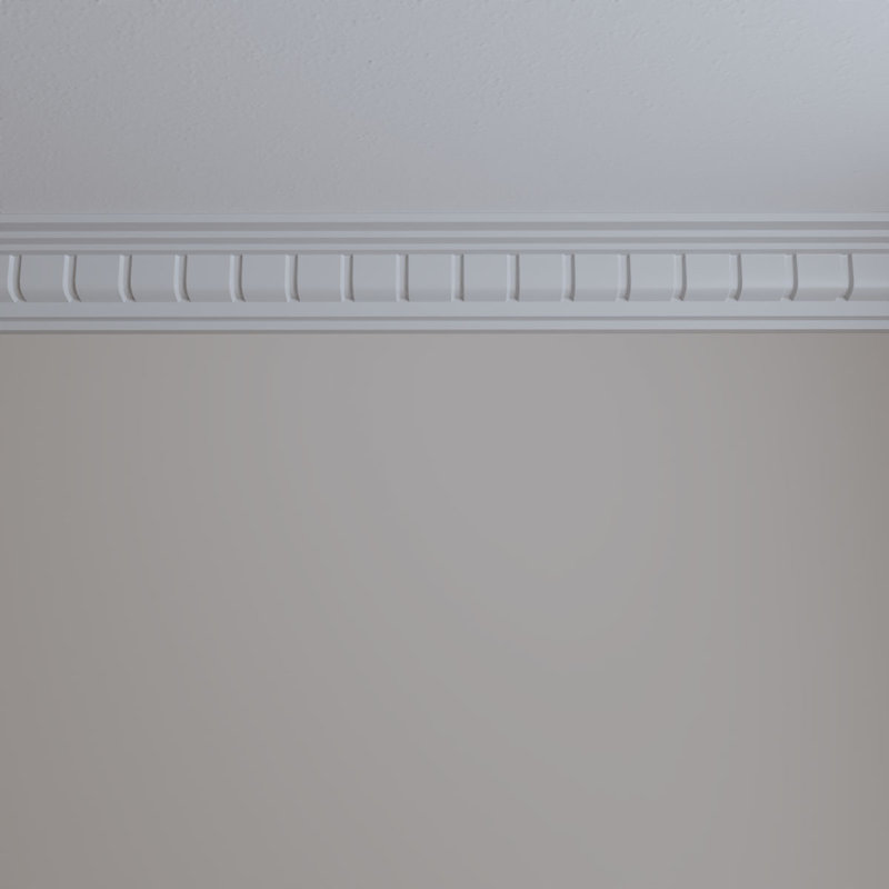 Eris Dentil White Urethane Crown Moulding 94.5"