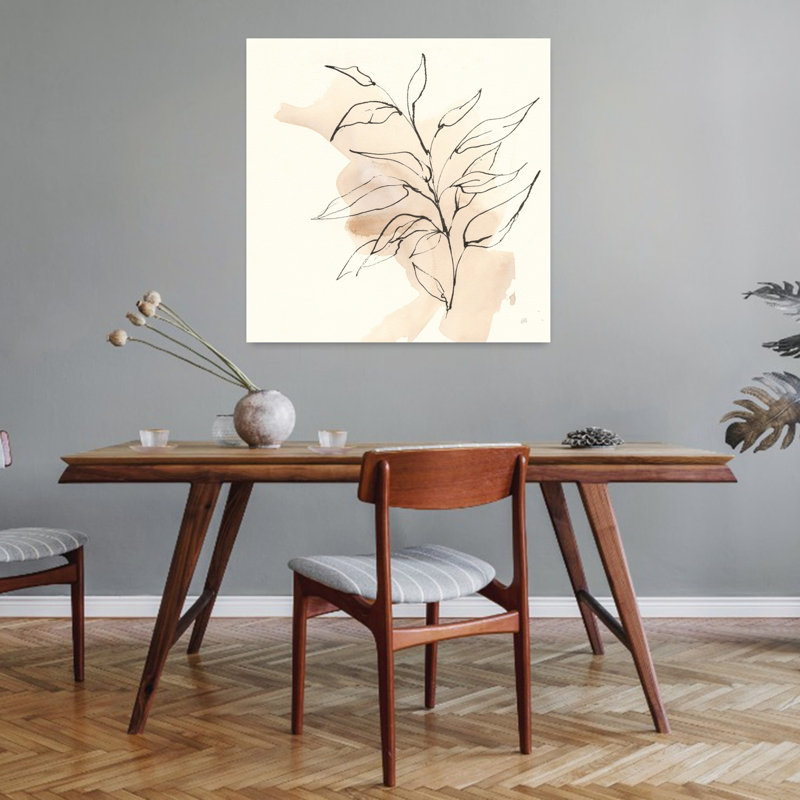 Boho Botanical V, art abstrait contemporain de paysage végétal, H 32 po x l 32 po