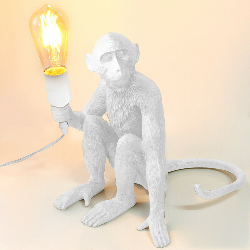 Lampe fantaisie en résine Brylee, Blanc
