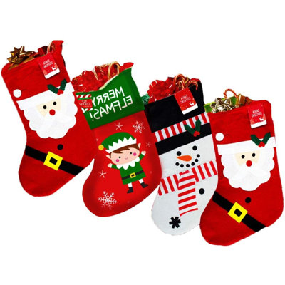 4 Piece Merry and Bright Christmas Stocking
