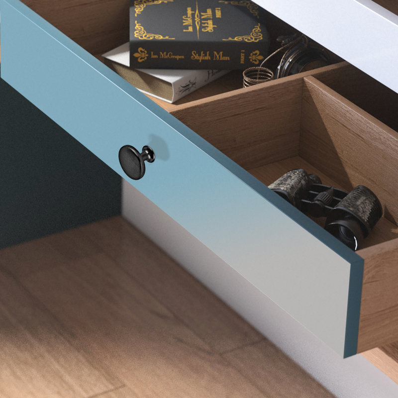 1 - 3/16 de diamètre Bouton d'armoire, Noir mat