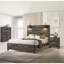 Mobilier de chambre à coucher 1 tiroir rustique contemporain à finition brune avec cinq tiroirs de rangement-921127402