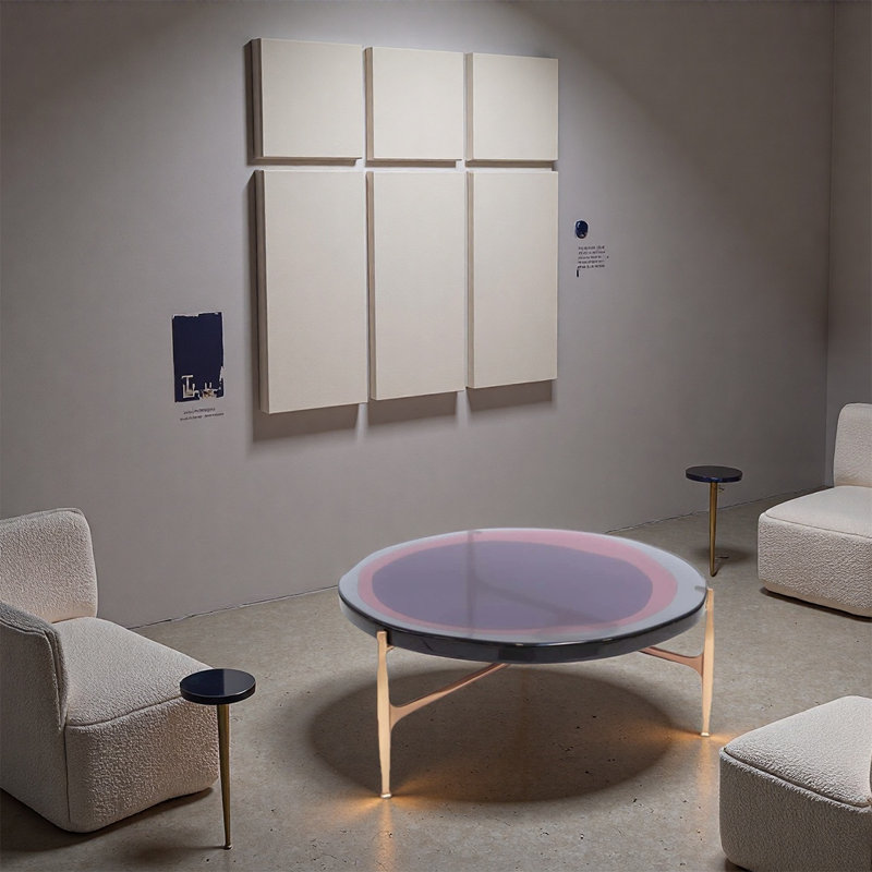 Round irregular pattern resin coffee table