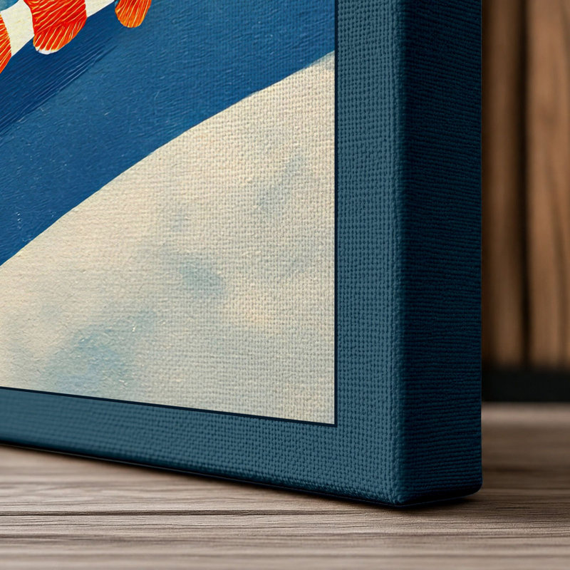 Swimming Clownfish Coastal - Print, 24x16 - 61.0 x 40.6 cm, Teal Border