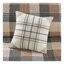 Ensemble de courtepointe 6 pièces de style campagnard à chevrons avec coussins décoratifs - motif écossais neutre Buffalo pour lit double / grand