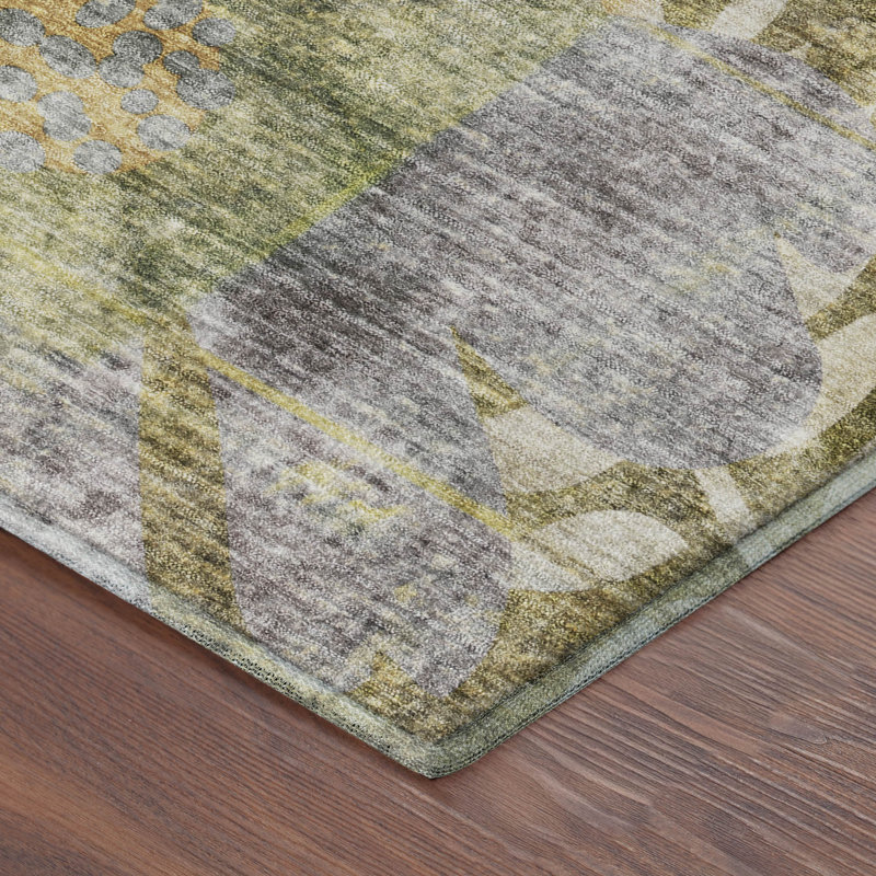 Premium Machine Washable Mayfield AMF2223 Floral Rug, 2'6" x 3'10", Brown
