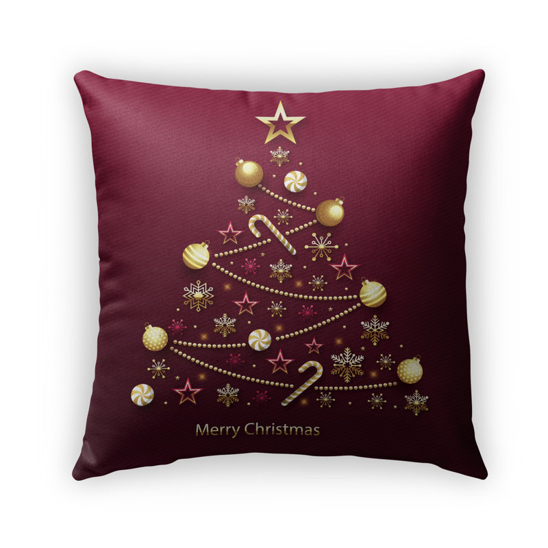 December Outdoor Throw Pillow, 24" x 24"