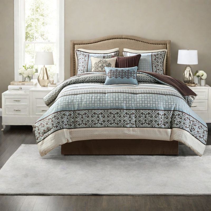 Ensemble de literie pour très grand lit, jacquard de polyester confort moderne pour la maison