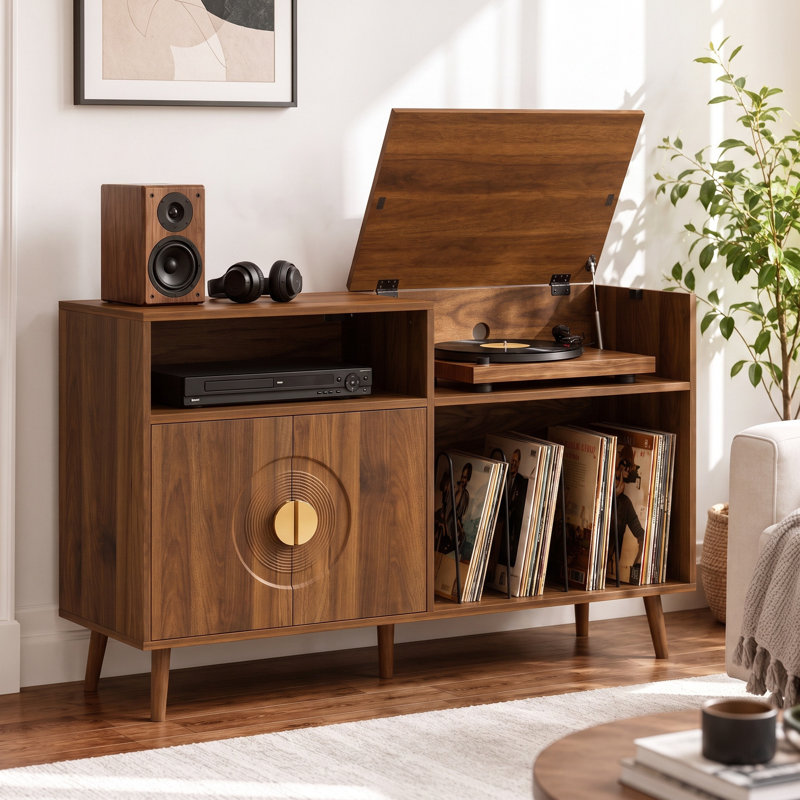 Console for TVs up to 55", Brown, Gold