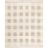 Maine Hand Knotted Wool Geometric Area Rug in Cream