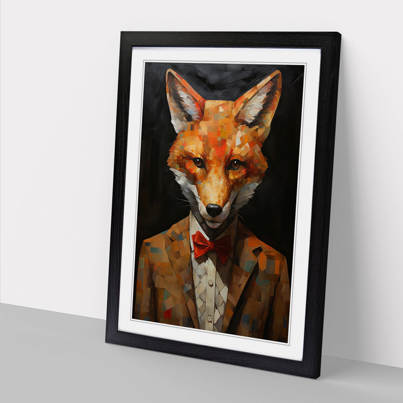 Fox Dadaism No.3 - Framed Print, Black, 46cm H x 34cm W x 2cm D