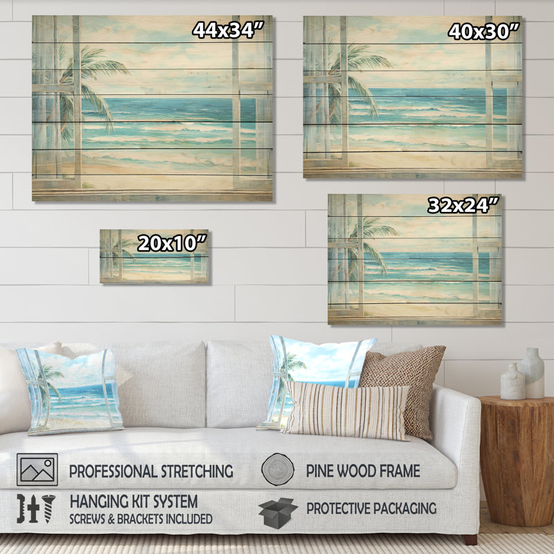 Tranquility Beachside Windows Horizon III - Fenêtres côtières sur bois, H 30 po x l 40 po x P 0,78 po