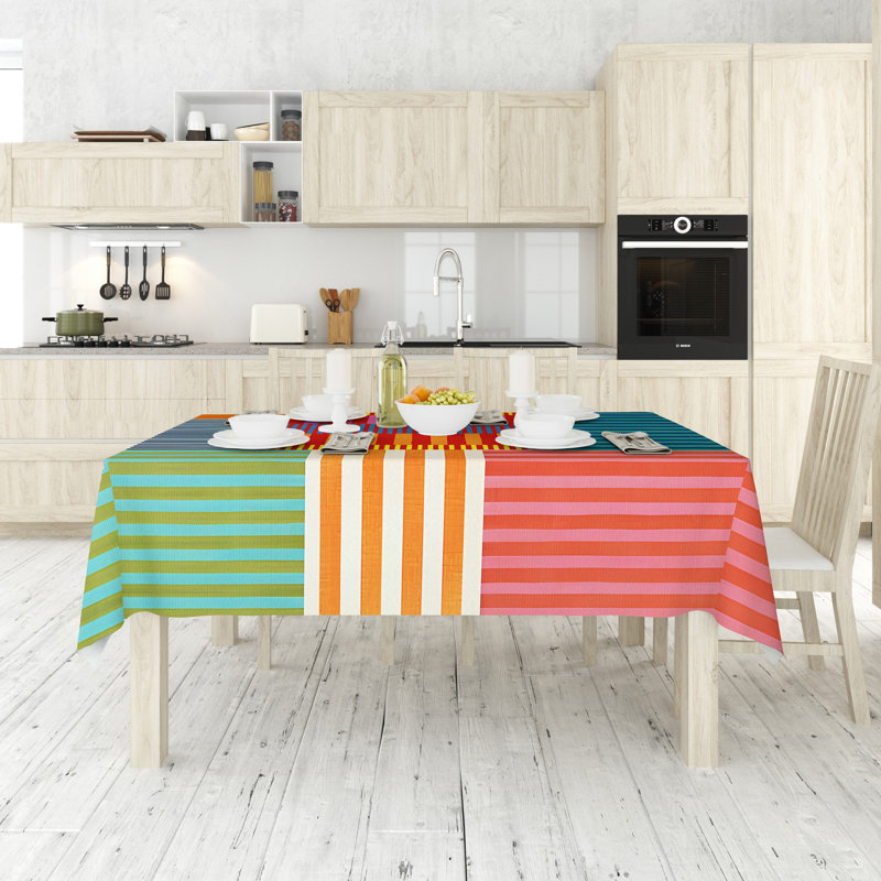 Nappe de qualité supérieure, 50% coton / 50% polyester, 55,1 po x 118,1 po | Lavable à la machine à 86 ° F, va au sèche-linge, peut être repassé | Parfait pour la salle à manger, les fêtes et les événements, design élégant pour toute occasio