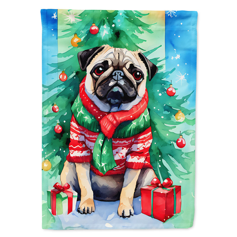 Polyester double face Noël, H 15,5 po x l 11,25 po