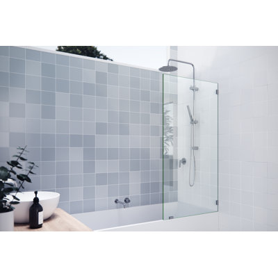 Vela 32 in. x 58.25 in. Frameless Single Fixed Bath Panel