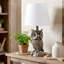 Lampe de table hibou Nocturn en polyrésine, marron, abat-jour blanc neige, 50,5 cm (19,85 po) de hauteur-1867949621