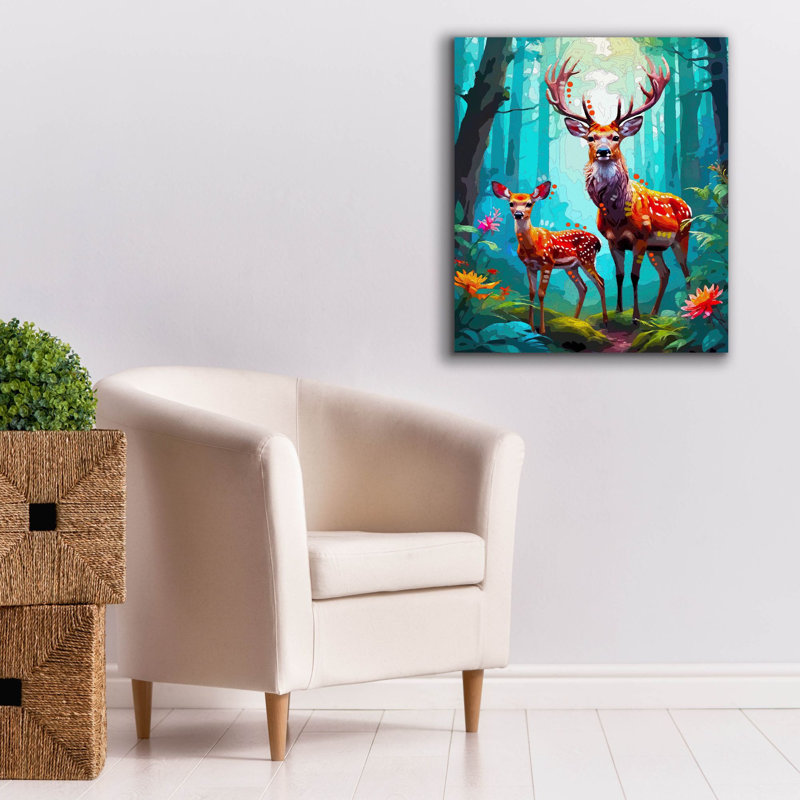  «Forest Wanderers» par Dean Russo, art mural sur toile, 26 po x 30 po, H 30 po x l 26 po