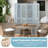  4-Panel Wooden Room Divider w/ Carved Cutout Pattern & Solid Wood Frame