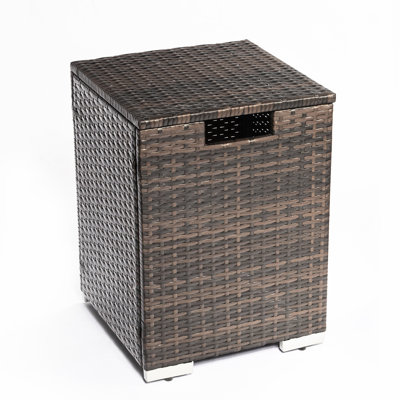 Dark Brown Gas Cylinder Cover For Outdoor - 20Lbs Propane Tank Steel Superb 16X16x22inch Use Frame