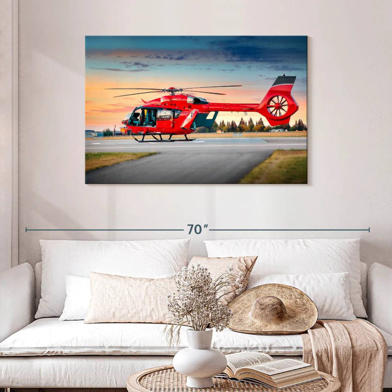 Mehar Red Helicopter, 30" H x 45" W
