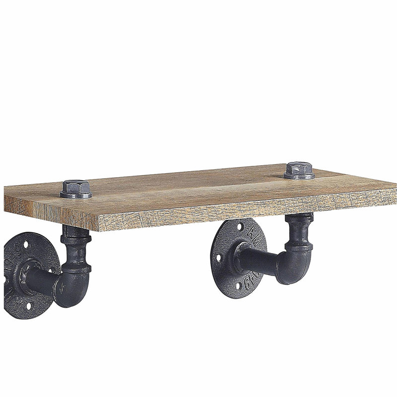 Oak and Beach Black Rectangular Wall Rack