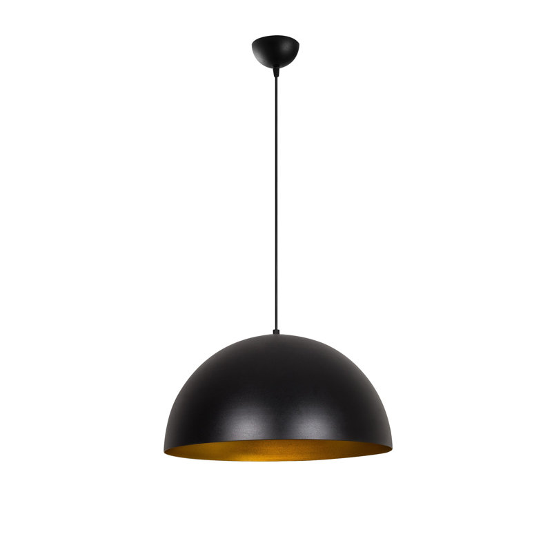 Modern Industrial Chandelier, Black & Gold, 19.7 in Diameter x 47.6 in Height | Metal Body, Adjustable Height, E27 Socket (Max 40W) | Stylish Lighting for Home & Office, Scandinavian & Novelty Design