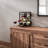 Countertop Wine Rack for 6 Bottles, Rustic Wood and Metal Wine Holder, Freestanding Display Rack for Kitchen, Bar and Dining Table
