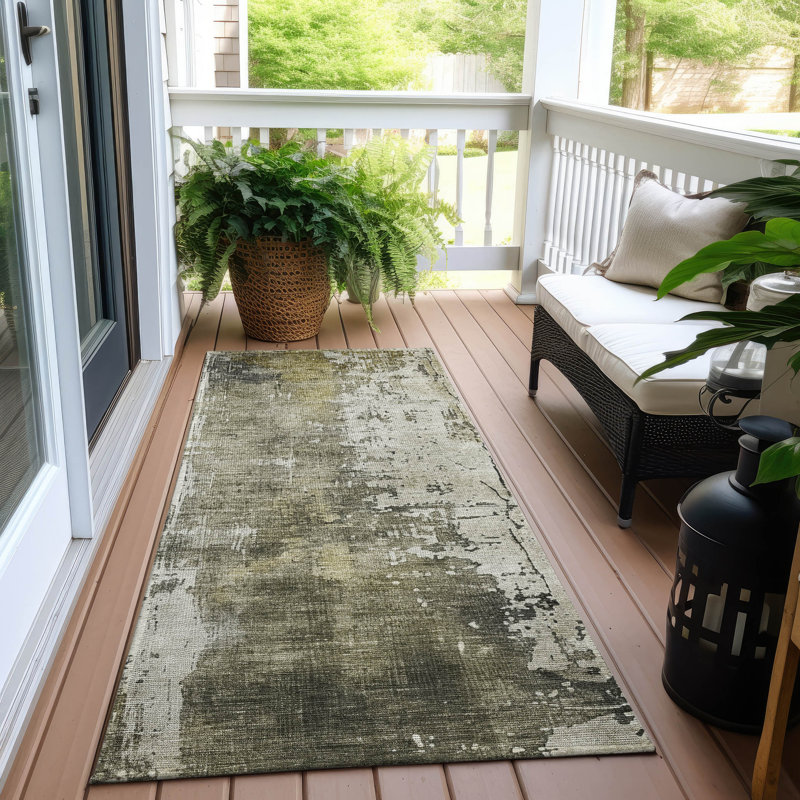 Tapis intérieur / extérieur gris Fyerra, 2'3" x 7'6"