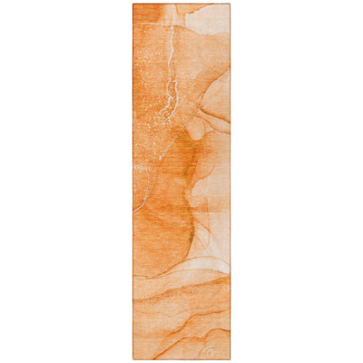 Tapis de couloir d'extérieur intérieur lavable abstrait 8 pi HomeRoots