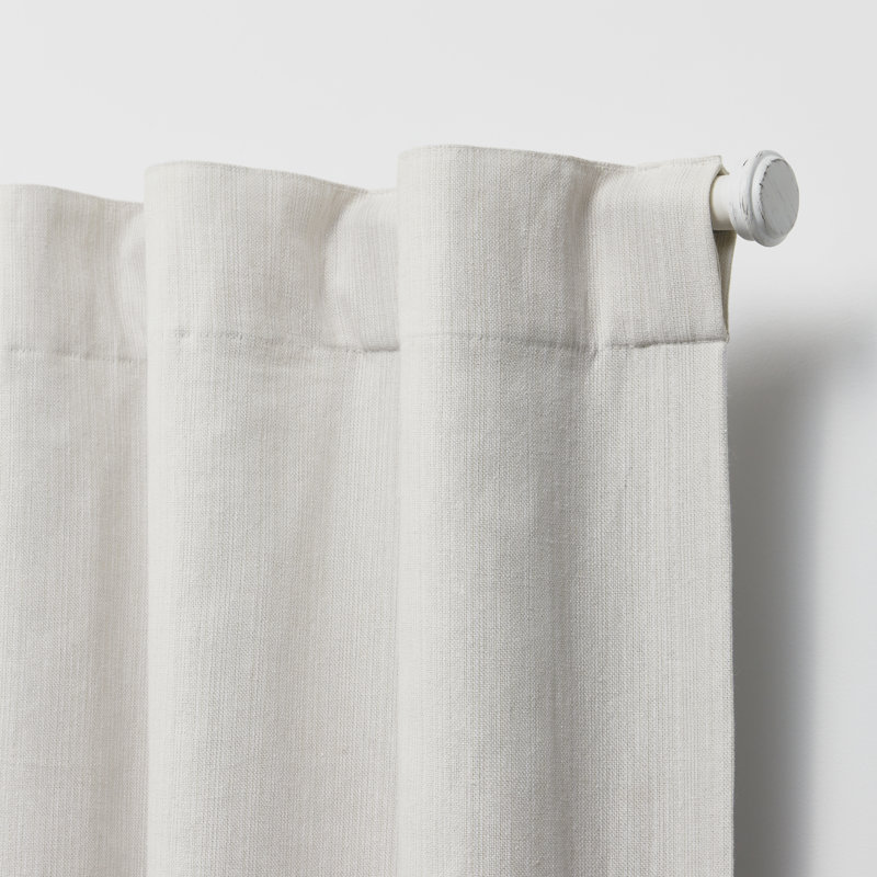 Dove Gray Blackout Cotton Linen Blend Curtain Panel, 54" x 63"