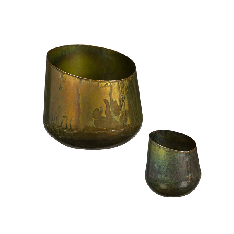 Ensemble de pot de fleurs en métal 2 pièces