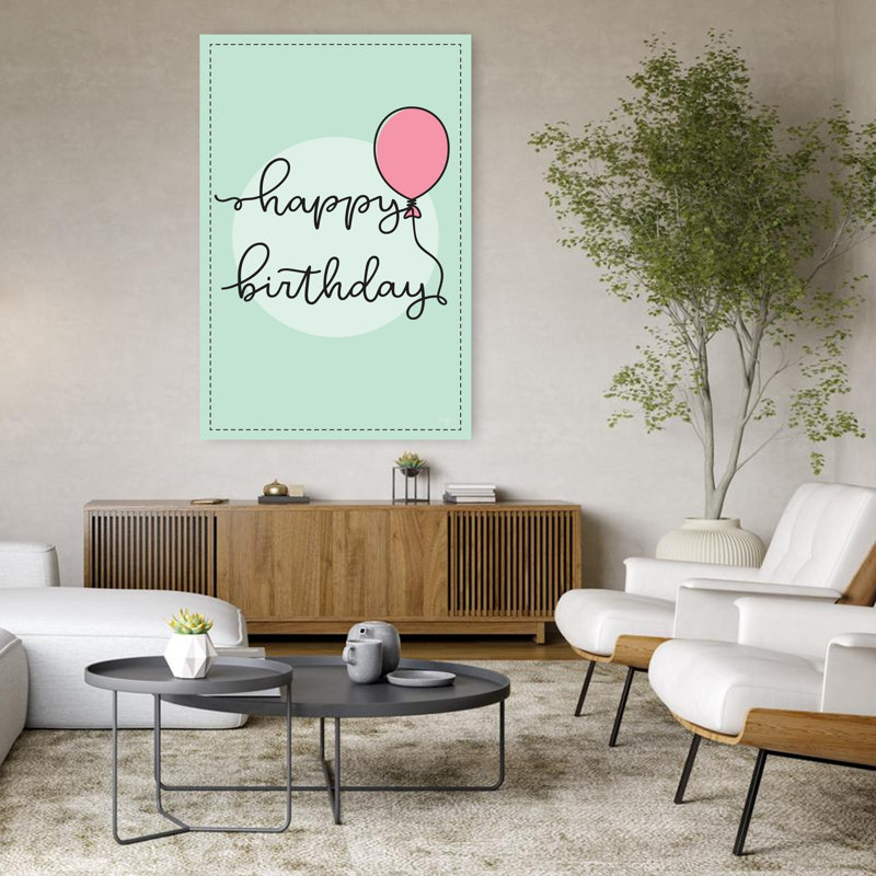 Happy Birthday, art contemporain, H 48 po x l 32 po